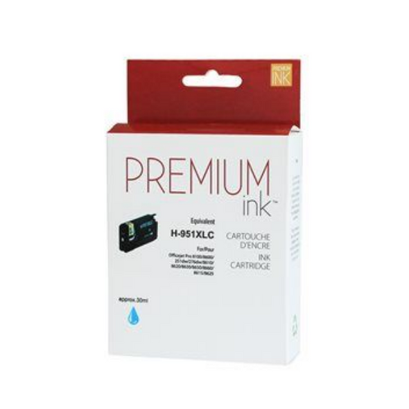 Premium Ink H-951XL Cyan Ink Cartridge - HP compatible box