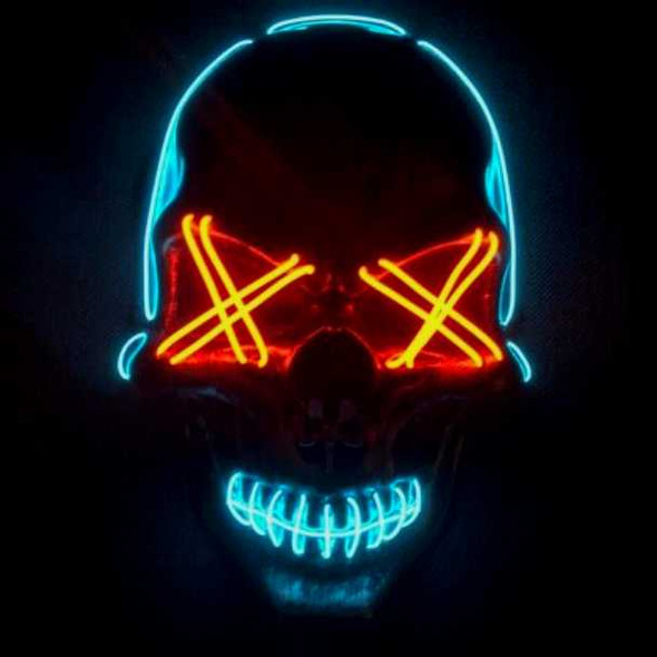 Scary Halloween LED Mask - Blue & Orange Halloween