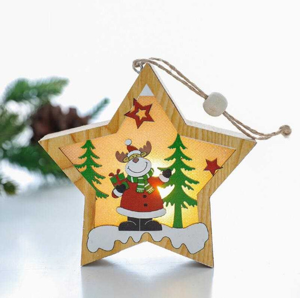 Led Christmas Luminous Decorative Hanging Tags, Design #5 Star Elk