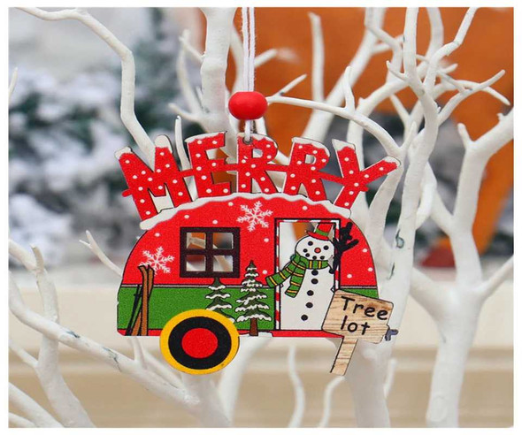 Christmas Tree Wooden Car Pendant 3Pcs/Set, Set #1