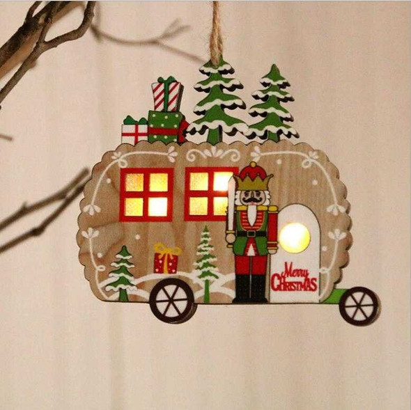LED Christmas Tree Wooden Nutcracker Puppet Decorations Pendant, Design #4 Carridge