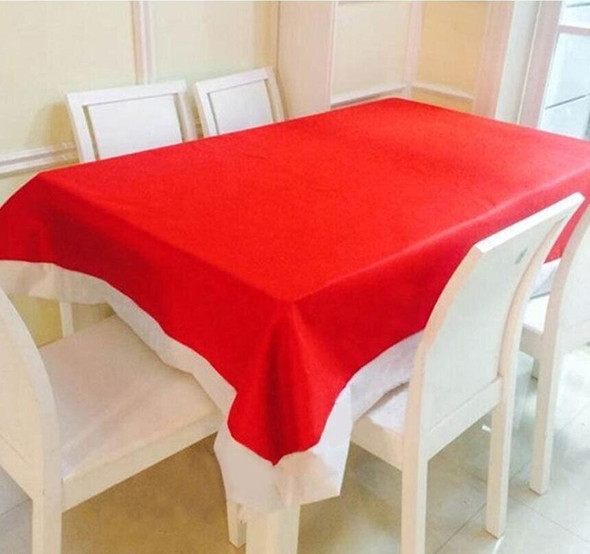 Christmas Dining Table Decorative Set, One Table Cover With 6 Pcs 3D Plush Christmas Chair Covers