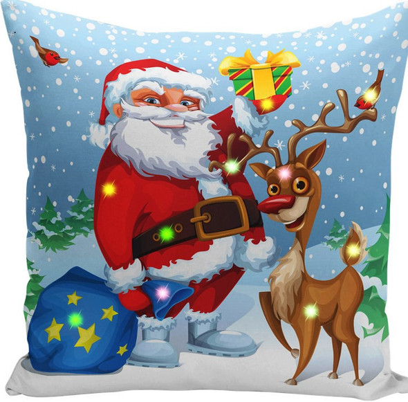 LED Lights Christmas Decoration Pillowcase  45x45cm, Design 3