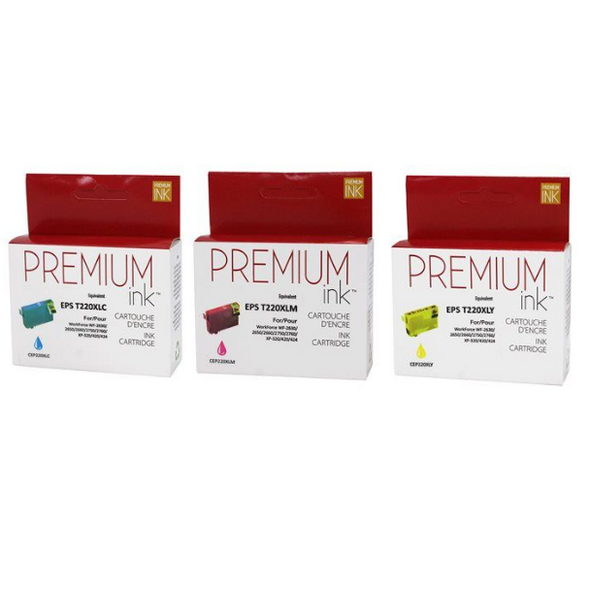 Colors Set - Compatible EPSON T220XL Ink Cartridges - Premium Ink