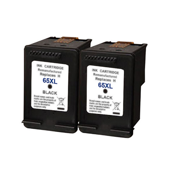 Pack of 2 Compatible HP 65XL Black Ink Cartridges -  Eco Ink
