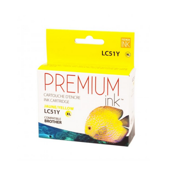 Compatible Brother LC51Y Yellow XL Ink Cartridge - Premium Ink box