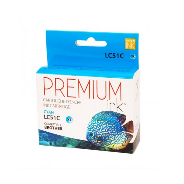Compatible Brother LC51C Cyan XL Ink Cartridge - Premium Ink box