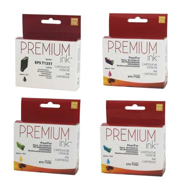 Compatible Combo Pack EPSON T1251/T1252/T1253/T1254 Ink Cartridges - Premium Ink Ink Cartridge