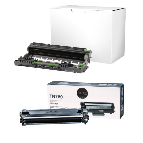 Compatible Brother TN760 Toner & DR730 Drum Unit Cartridge combo pack