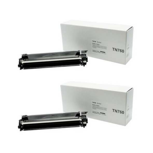 Compatible Pack of 2 Brother TN760 Toner Cartridge - Economic