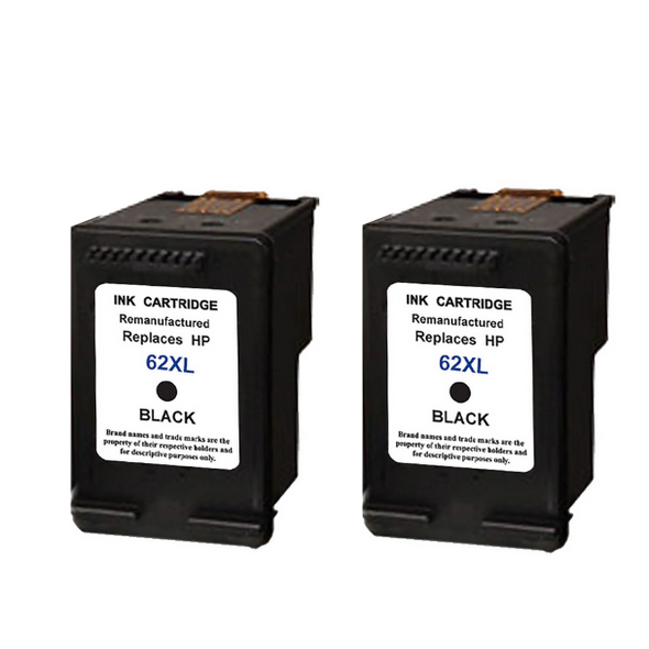 Compatible Pack of 2 HP 62XL Black Ink Cartridge