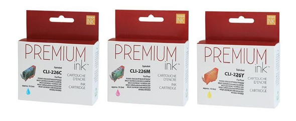 Compatible Combo Color Pack CLI226 C,M,Y Ink Cartridges - Premium Ink