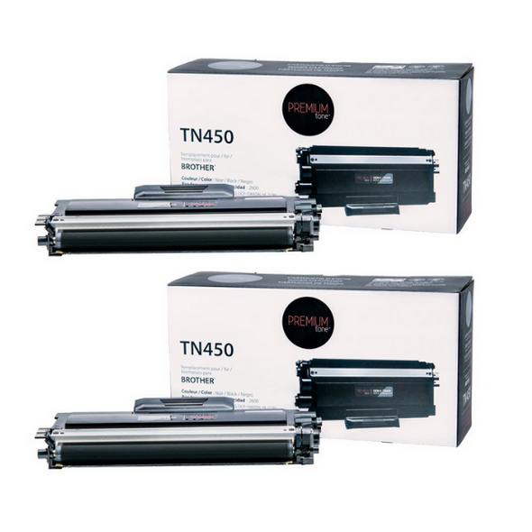 Compatible Pack of 2 Brother TN450Toner Cartridge - Premium Tone