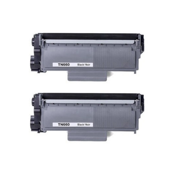Compatible Pack of 2 Brother TN660 Toner Cartridge - Economic