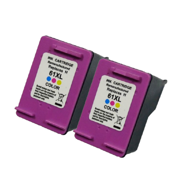 Compatible Pack of 2 HP 61XL Tricolor Ink Cartridge