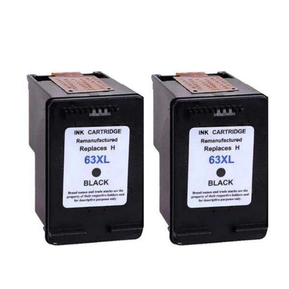 Compatible Pack of 2 HP 63XL Black Ink Cartridge