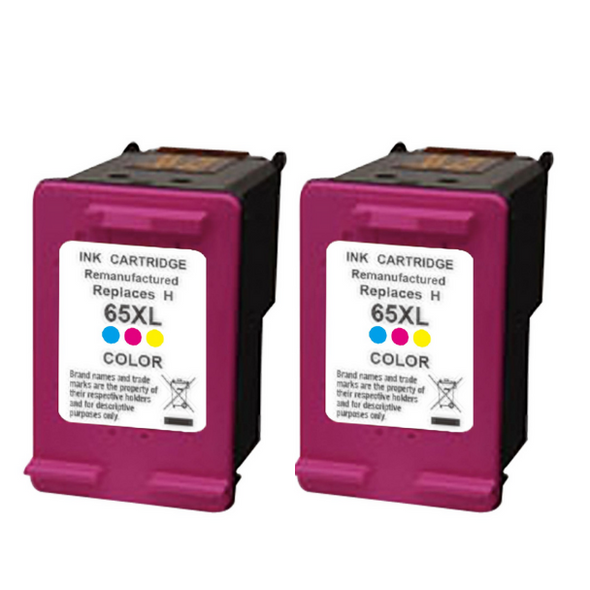 Compatible Pack of 2 HP 65XL Tricolor Ink Cartridges