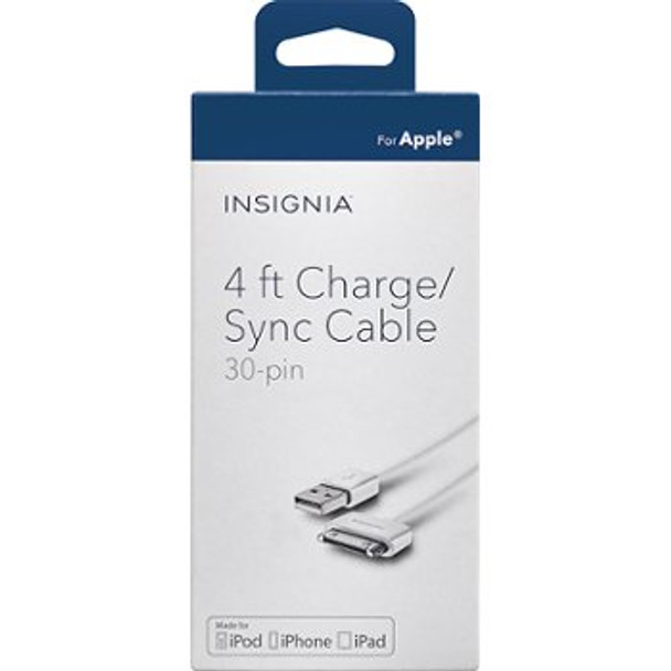 INSIGNIA 1.22m (4 ft.) USB/30-Pin Cable - White