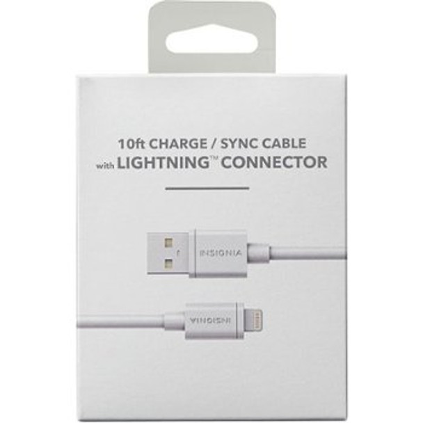 INSIGNIA - Apple MFi Certified 1.2m (4 ft.) Apple iPhone Lightning USB Cable - White