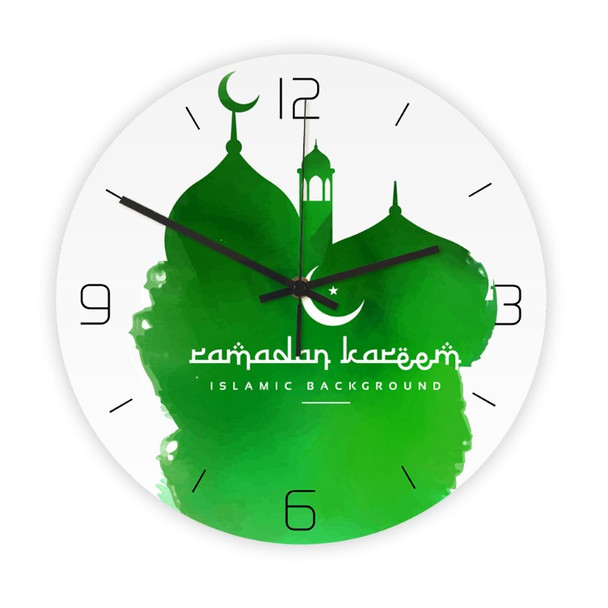 Acrylic Wall Watch With Islamic Decorative Designs And Visuals, For Every Room In Your Home, To Add Ramadan And Eid Festival Joy Sprit, Size 30*30cm Design 6