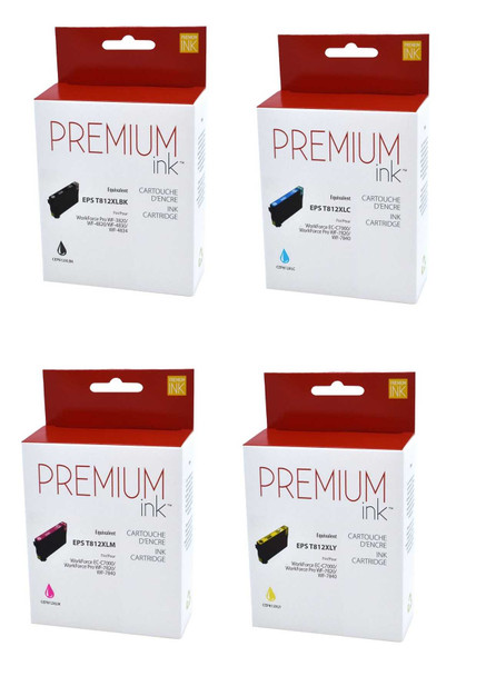 Compatible Combo Pack EPSON T812 XL Black & Colors Ink Cartridges - Premium Ink Ink Cartridge