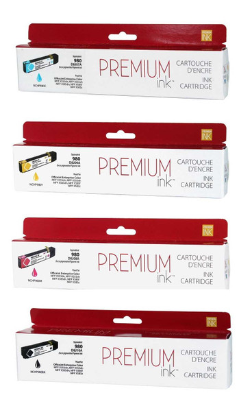 Compatible Set Pack Black & Tri Color HP 980 XL (Black, Magenta ,Yellow ,Cyan) Ink Cartridge - Premium Ink Ink Cartridge
