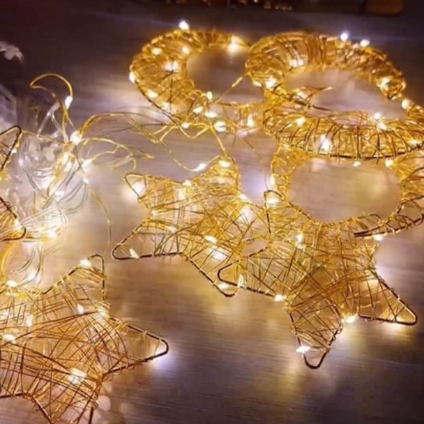 LED Ramadan deco String lights star and Crescent warm light