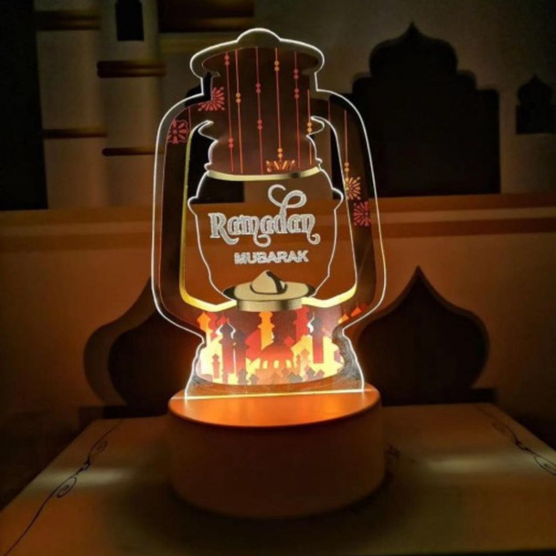 lantern Lighting Acrylic warm light Ramadan Decoration for Home Islamic