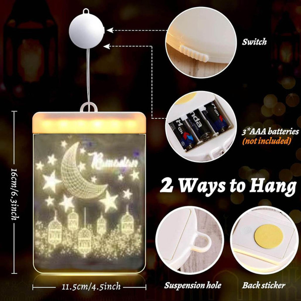 Ramadan Hanging Light Battery Operated Decoration Lamp 3D Acrylic