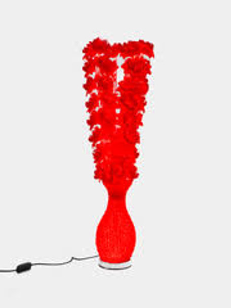 LED Modern Creative Flowers Vase Desk Lamp - Red Color