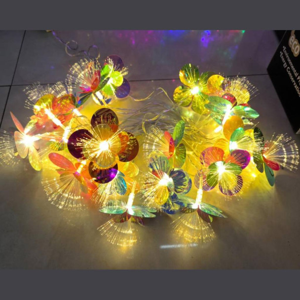 Artificial flower fiber LED light