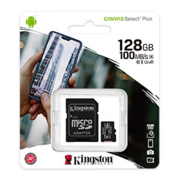 Kingston 128GB MicroSD Card Canvas Select Plus with Android A1 Performance Class SD Cards