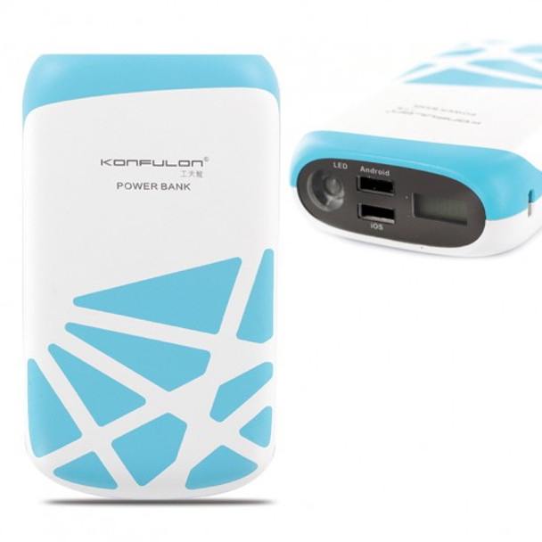 Konfulon Blue Color Power Bank 20,000 mAh Dual USB External Charger