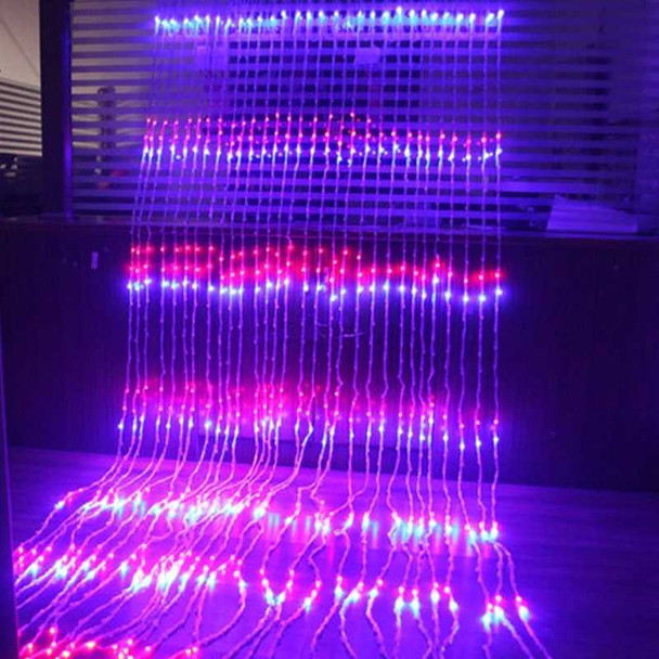 3x3 Meter Multicolor LED Curtain Lights with Waterfall/Snowing Effect, Waterproof PVC for Outdoor & Indoor Use Lighting & Decorations