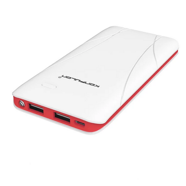 Konfulon Ultra-Thin Pink Color Portable Power Bank 10000mah Daul USB LED Mobile External Battery