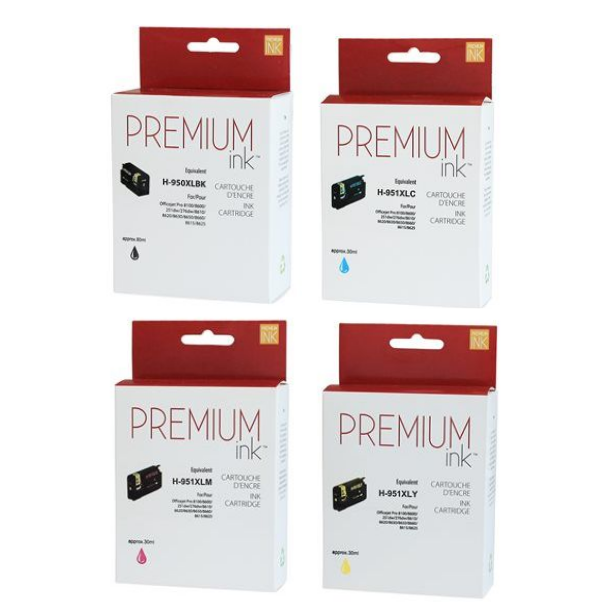 Full Color Set - Premium Ink H-950/951 XL  - HP compatible Ink Cartridge box