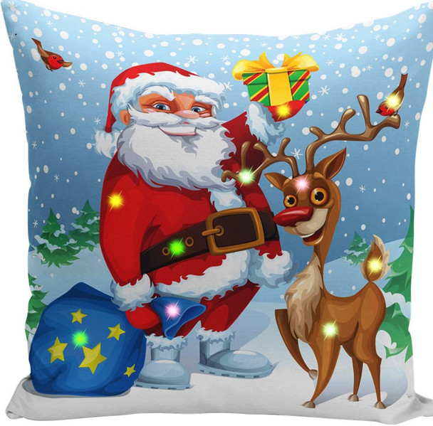 LED Lights Christmas Decoration Pillowcase  45x45cm, Design 3