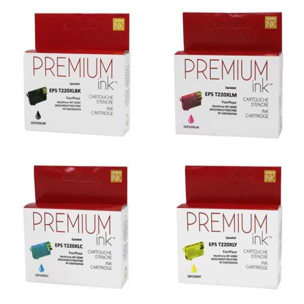 Compatible Combo Pack EPSON T220XL Black & Colors Ink Cartridges - Premium Ink Ink Cartridge