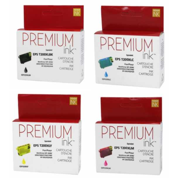 Compatible Combo Pack EPSON T200XL Black & Colors Ink Cartridges - Premium Ink Ink Cartridge