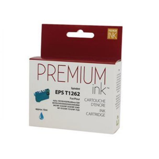 Compatible EPSON T1262 Cyan Ink Cartridge - Premium Ink