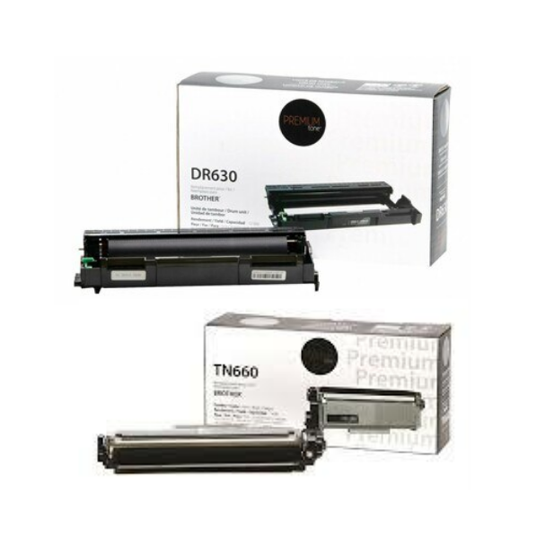 Compatible Brother TN660 Toner & DR630 Drum Unit Cartridge - Combo Pack