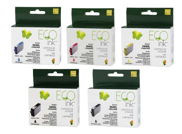 Compatible Combo Back & Color & Photo Black Pack HP H564XL Yield Ink Cartridge - Premium Ink Ink Cartridge