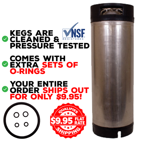 New 5 Gallon AMCYL Ball Lock Keg with Pressure Relief for Homebrew NSF  Approved