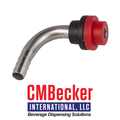 CMB 6mm (17/64"), 90° elbow, fits 1/4" or 3/16" ID Hose, Includes Beer Nut