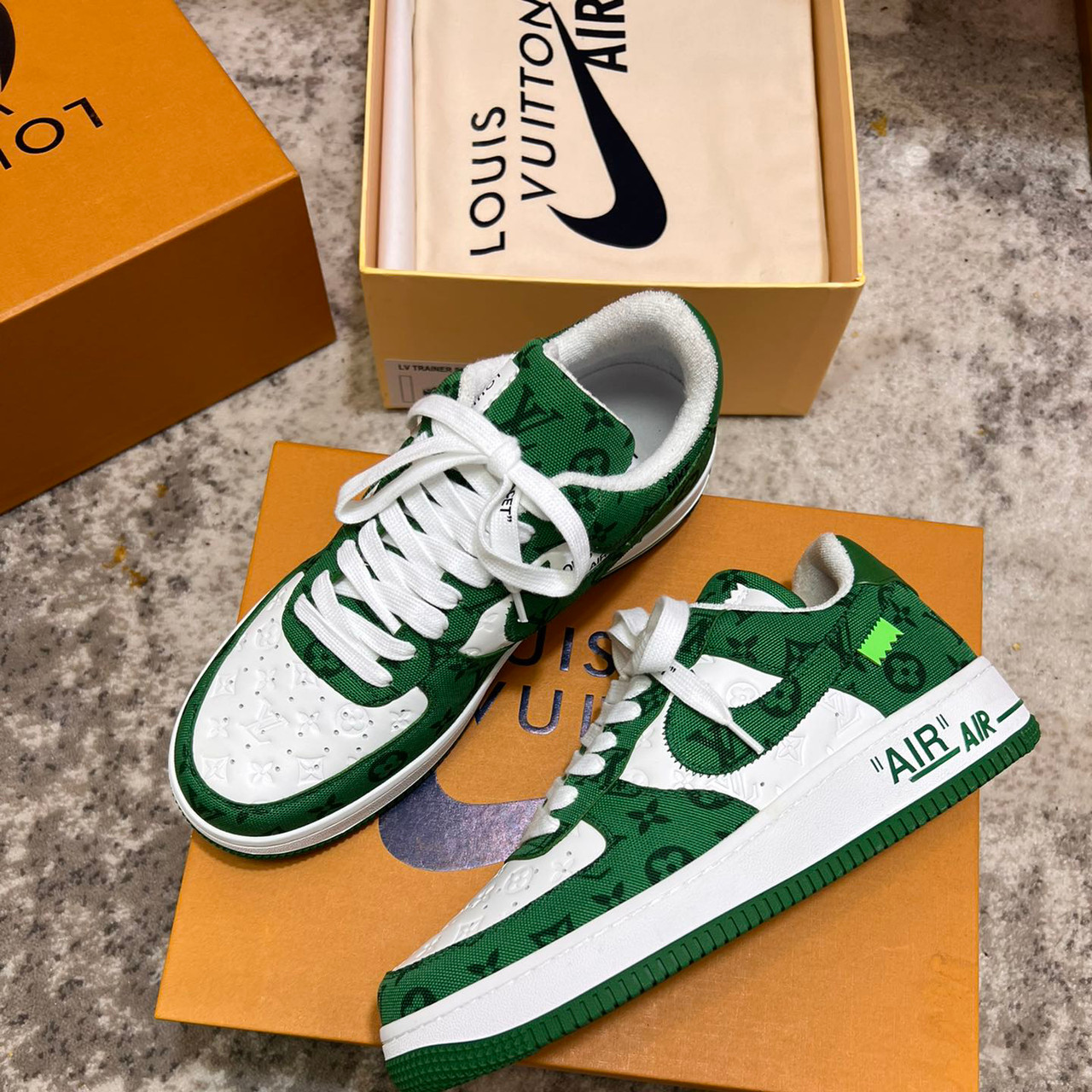 Original Louis Vuitton X Air Jordan 4 Green Sneakers in Surulere - Shoes,  Kunleski Luxuries