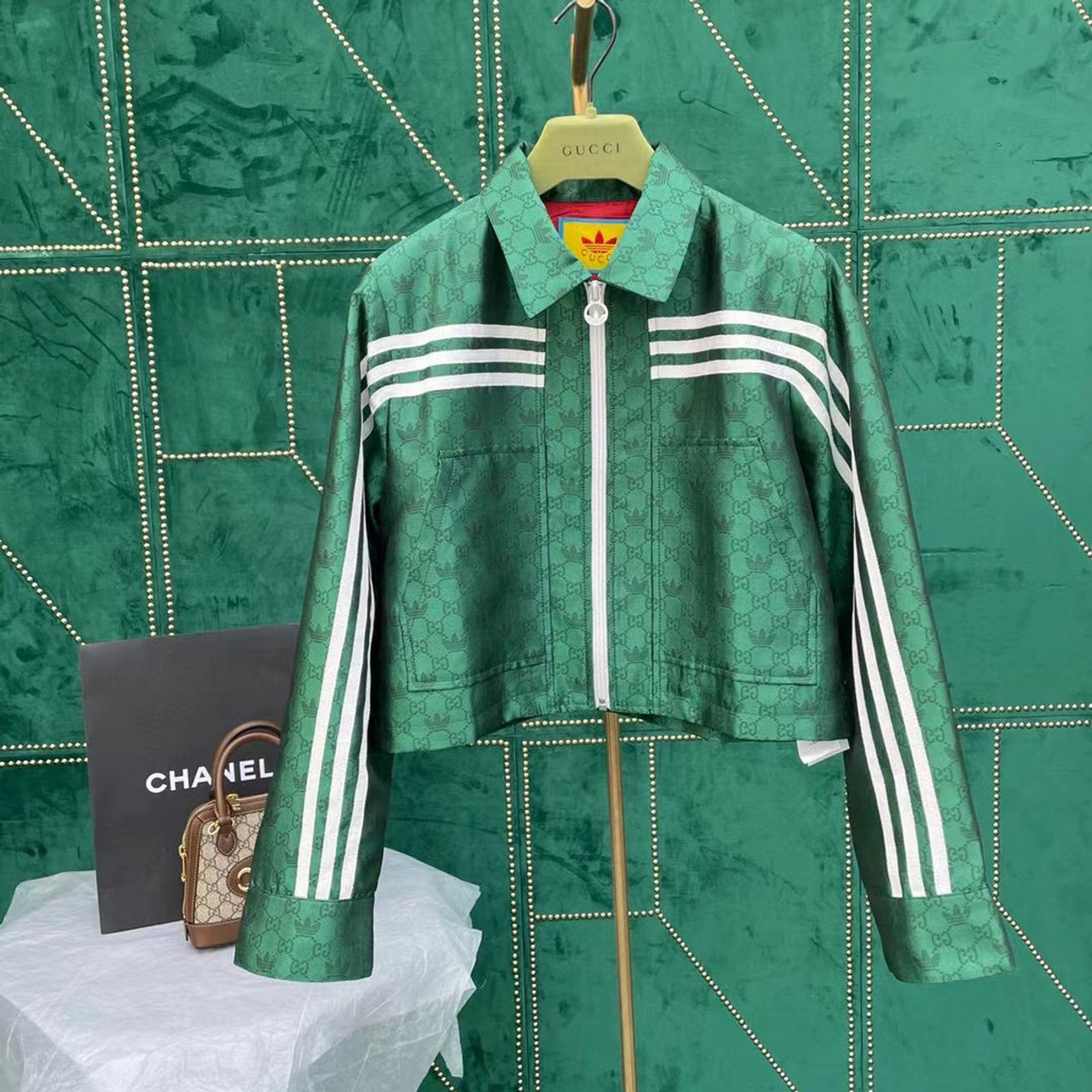 Adidas X Gucci Jacquard Jacket In Green GUCCI® US | vlr.eng.br