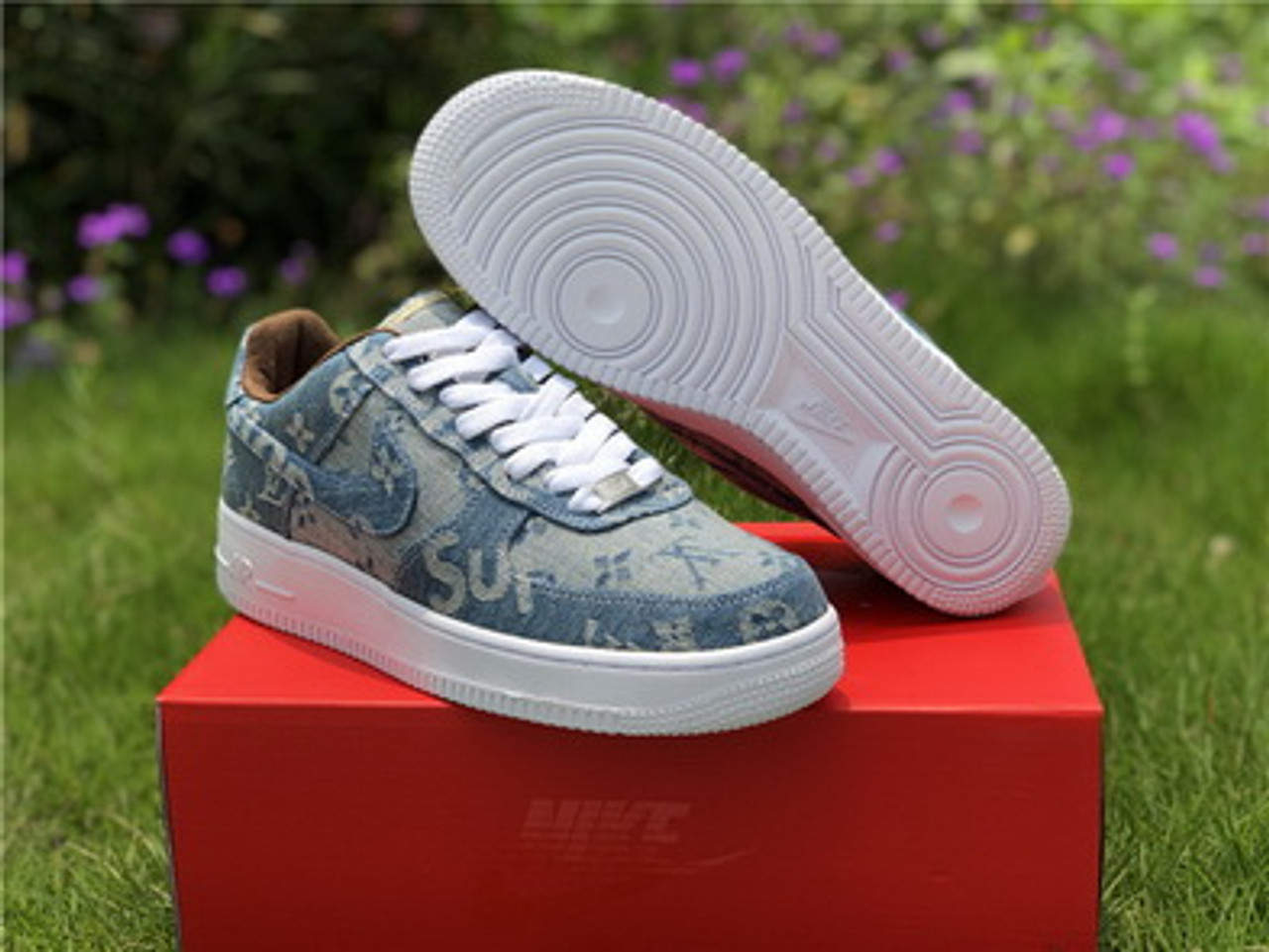 Supreme X Louis Vuitton Custom Jean Air Force 1 – Custom drip