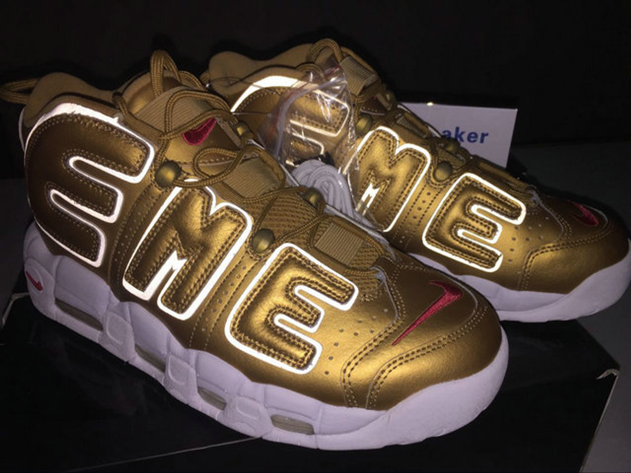 Gold LV x Supreme Nike Cleats 💫 #fyp #foryou #custom #customcleats