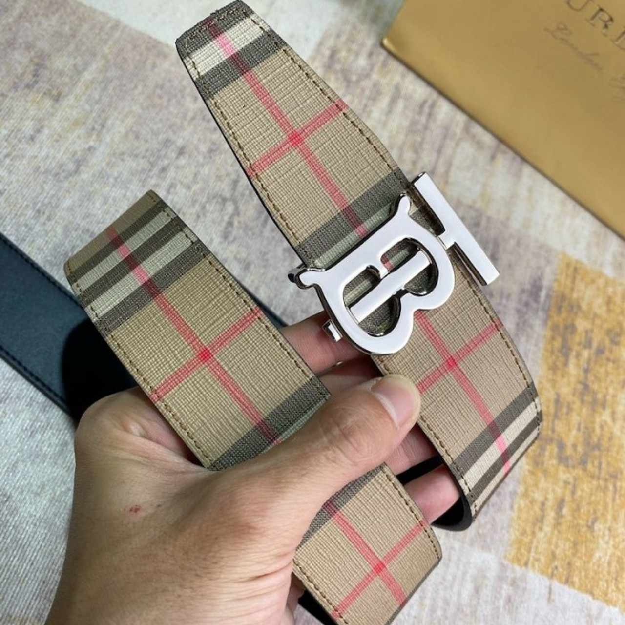 where to buy the stockX High quality UA Burberry Reversible Monogram Motif Vintage Check Belt (select) Hypedripz is the best high quality trusted clone replica fake designer hypebeast seller website
