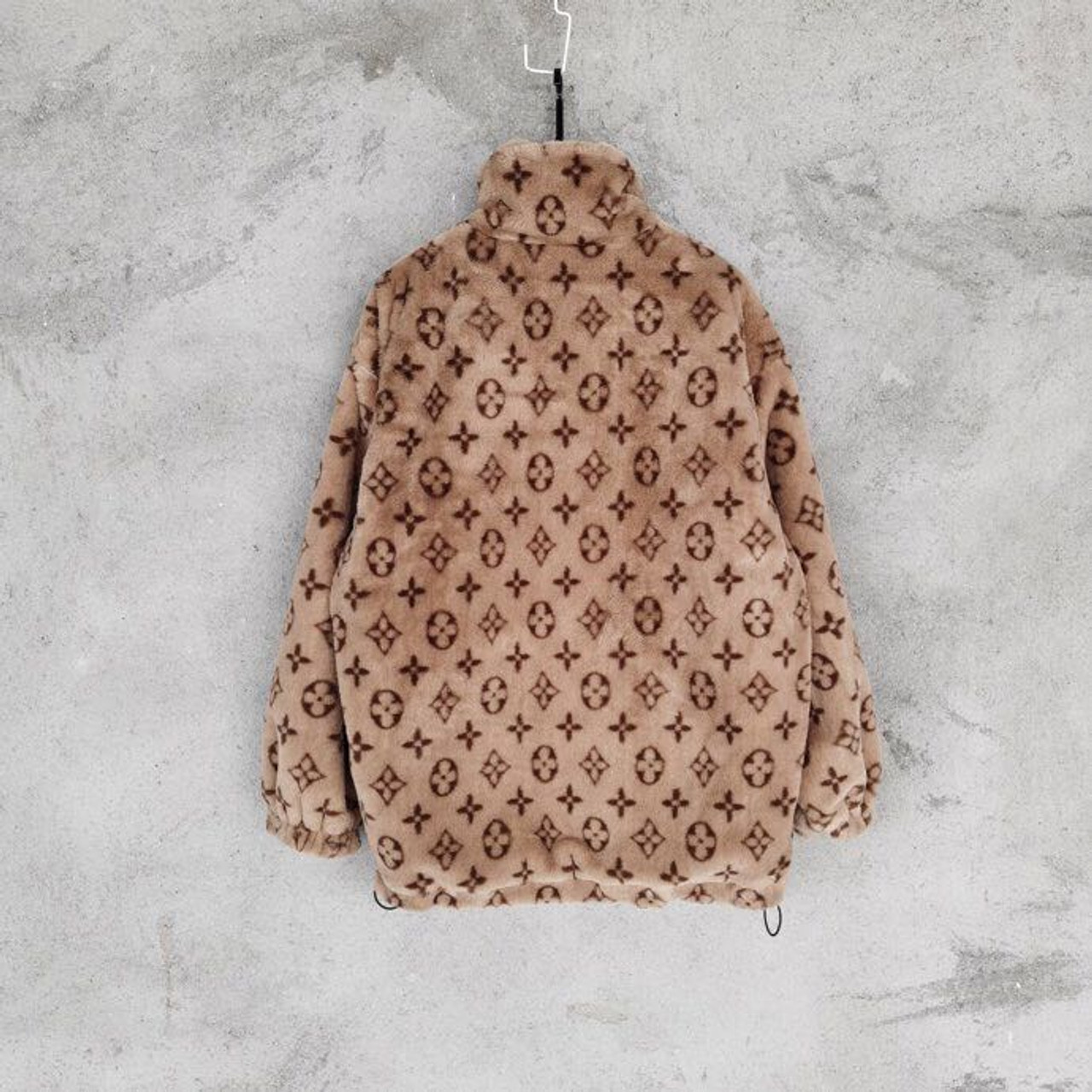 where to buy the best stockX High quality replica UA LV Monogram Lamb Wool  Coat Hypedripz is the best high quality trusted clone replica fake designer  hypebeast seller website 2021